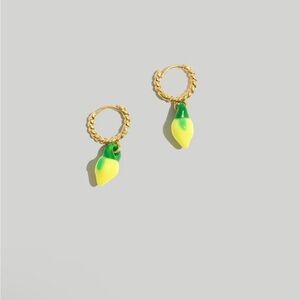 Madewell Lemon Huggie Earrings BNWT